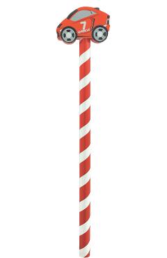 Creion grafic rosu cu radiera masina