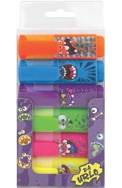 Set 6 marker evidentiator culori neon: Monsters