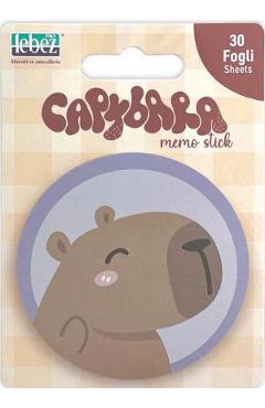 Bloc notes adeziv: Capibara pe fundal mov