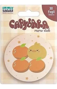 Bloc notes adeziv: Capibara. Puisor cu portocale