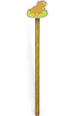 Creion grafic cu radiera. Capibara cu puisori