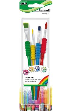 Set 4 pensule cu prindere moale si par sintetic