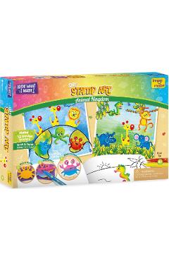 Set creativ cu stampile: Regatul animalelor. Stamp Art Animal Kingdom