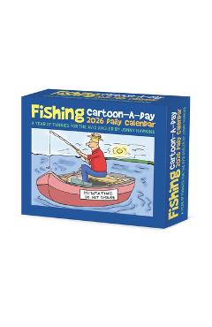 Fishing Cartoon-A-Day by Jonny Hawkins 2026 5.4 X 6.2 Box Calendar - Jonny Hawkins