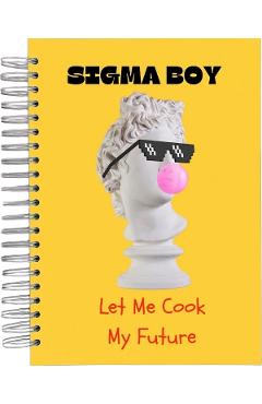 Caiet dictando A4 universal cu spirala: Sigma boy