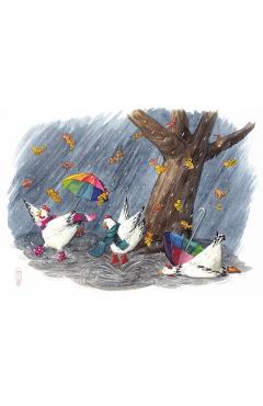 Carte postala: Ploaie si vant. Kotkodak