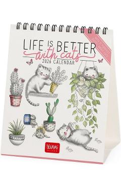 Calendar de birou 2026: Life is Better with Cats