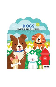 Dogs Coloring Book + Stickers -