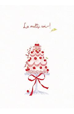 Felicitare: La multi ani! Tort. Mai Colorat