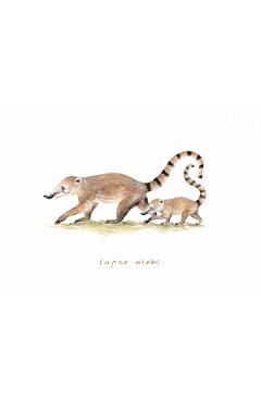 Felicitare: Super Mom. Coati. Mai Colorat