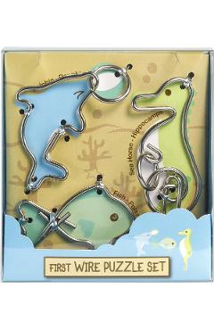 Set 3 puzzle metalice: Animale marine