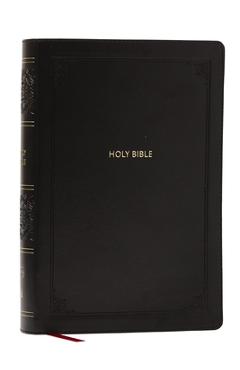 NKJV Giant Print End-Of-Verse Reference Bible, Black Leathersoft, Red Letter, Comfort Print (Thumb Indexed): Holy Bible -
