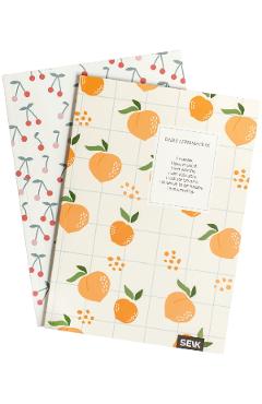 Set 2 caiete liniatura punctata: Piersici si cirese