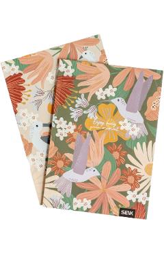 Set 2 caiete liniatura punctata: Jungla si pasari