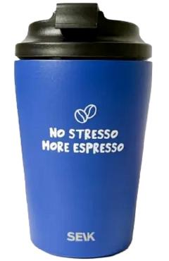 Termos albastru. No stresso more espresso