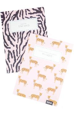 Set 2 caiete liniatura punctata: Zebra and Cheeta