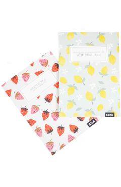 Set 2 caiete liniatura punctata: Capsuni si lamai