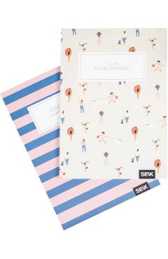 Set 2 caiete liniatura punctata: Kindness and Magic