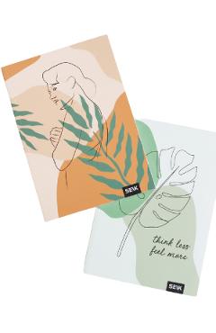 Set 2 caiete liniatura punctata: Think Less and Feel More