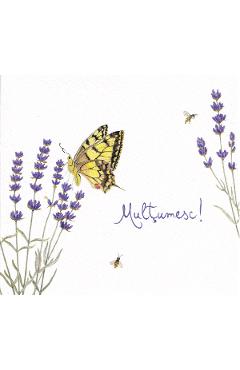 Felicitare: Multumesc cu lavanda