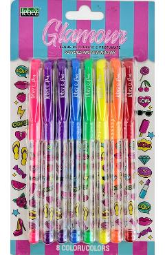 Set 8 pixuri cu sclipici parfumat: Glamour