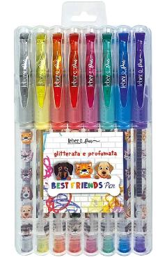 Set 8 pixuri cu sclipici parfumat: Best Friends