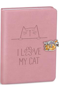 Jurnal cu inchidere magnetica. I love my cat. Roz