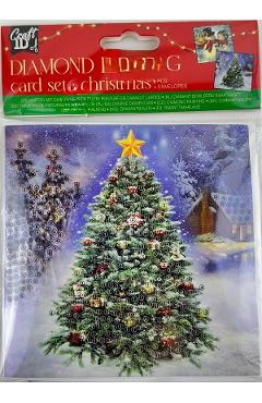 Set creativ: Felicitari brad si om de zapada. Diamond Painting Card Set