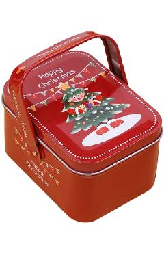 Lumanare Craciun in cutie metal rosu