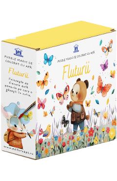 Puzzle magic de colorat cu apa: Fluturii