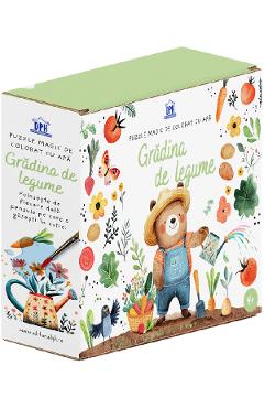 Puzzle magic de colorat cu apa: Gradina de legume