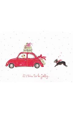 Felicitare: Red Car it's Time to be Jolly...