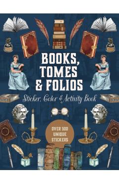 Books, Tomes & Folios Sticker, Color & Activity Book -