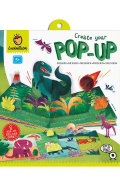 Joc creativ: Dinozauri. Creeaza prima carte Pop-Up