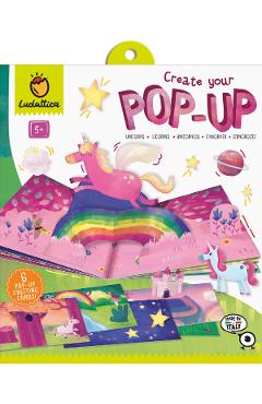 Joc creativ: Unicorni. Creeaza prima carte Pop-Up