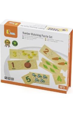Set puzzle lemn: Potriveste numarul