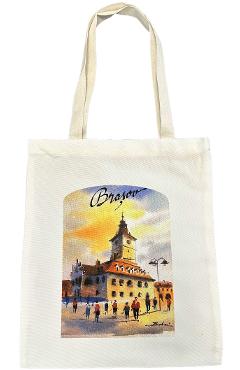 Sacosa textila cu ilustratie Bobei Art: Brasov. Casa Sfatului