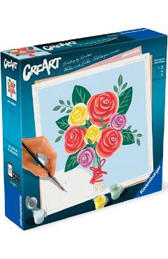 Pictura pe numere. Buchet de trandafiri