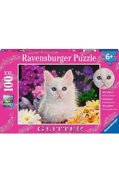 Puzzle 100. Cu sclipici. Pisicuta