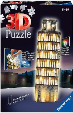 Puzzle 3D: Turnul din Pisa. Editie luminoasa