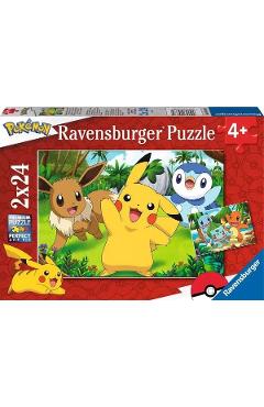Puzzle 2x24 piese. Pokemon