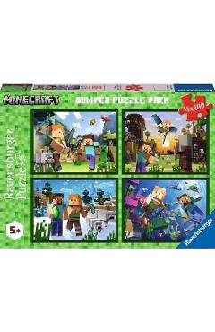 Puzzle 4x100 piese. Minecraft