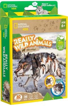 Puzzle 3D. Lup Cenusiu