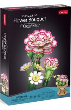 Puzzle 3D: Buchet de flori. Garoafa
