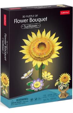 Puzzle 3D: Buchet de flori. Floarea soarelui