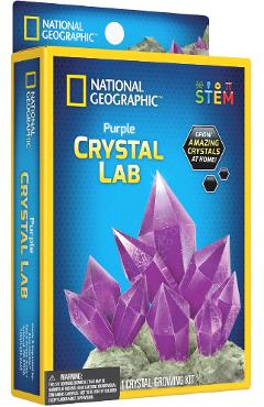 Mini laborator de crestere a cristalelor Violet. Kit educativ STEM