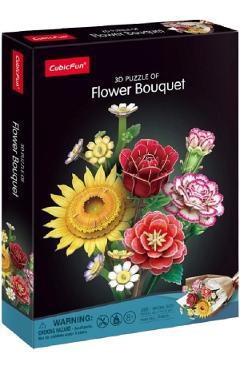 Puzzle 3D: Buchet de flori asortate