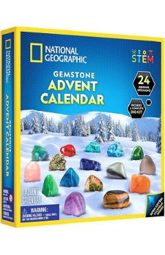 Calendar Avent: Roci si pietre pretioase cu 24 de surprize. Kit educativ STEM