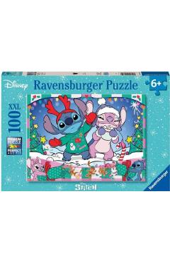 Puzzle 100. Disney Stitch in spiritul Craciunului