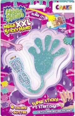 Mana lipicioasa. Slime albastru cu sclipici